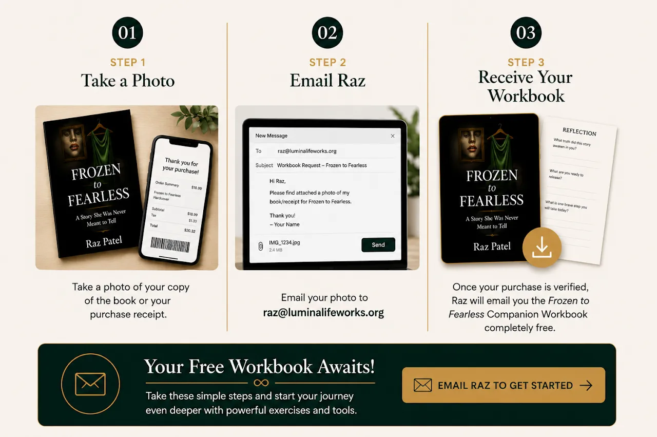 Three steps to receive the Frozen to Fearless companion workbook